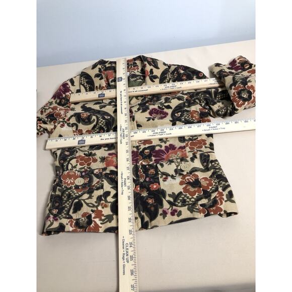 ATL Studio Brown Paisly 6 Jacket without Removable Faux Fur Trim Office Siren - Picture 8 of 9